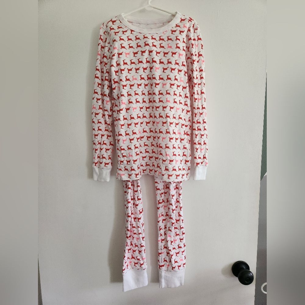 Crewcuts Girl’s Pajama Set in Prancing Reindeer Size 10